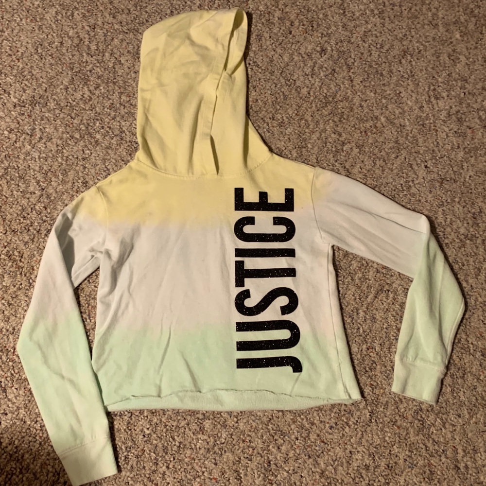 Girls Justice ombré cropped hoodie size 10